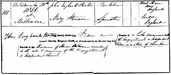 1856 marriage
